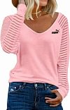 Camisola de manga comprida &agrave;s riscas de mulher