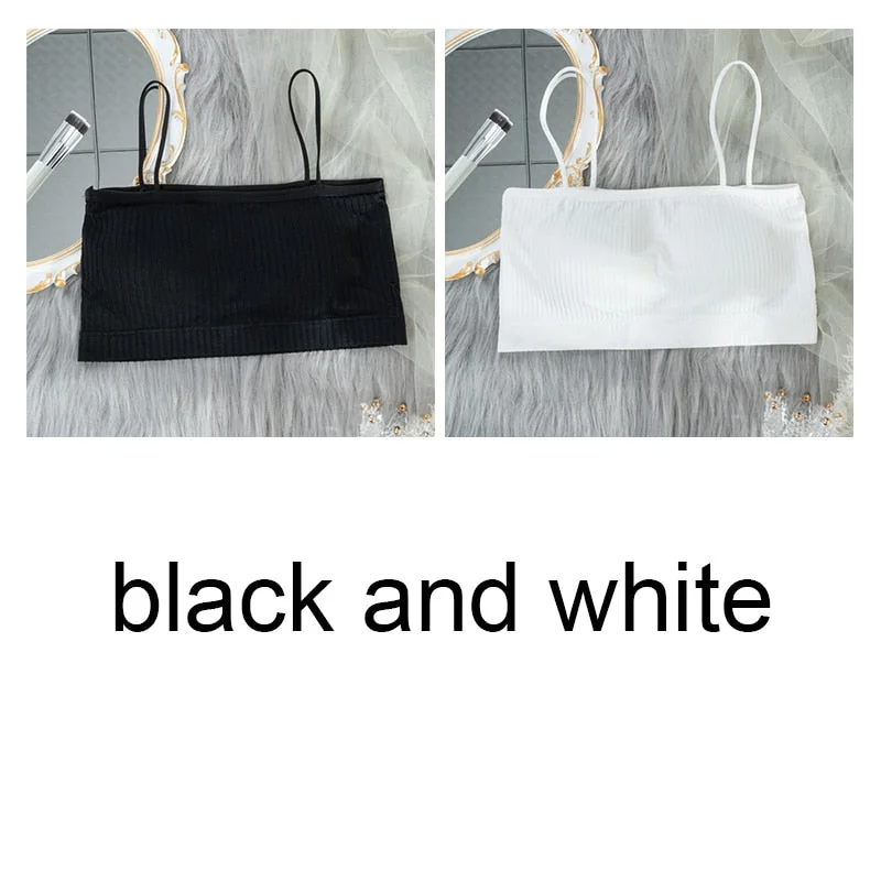 Women's Tube Top Invisible Bra Sexy Bandeau Strapless Top Underwear Streetwear Crop Top Seamless Sexy Lingerie Tops 1/2Pcs