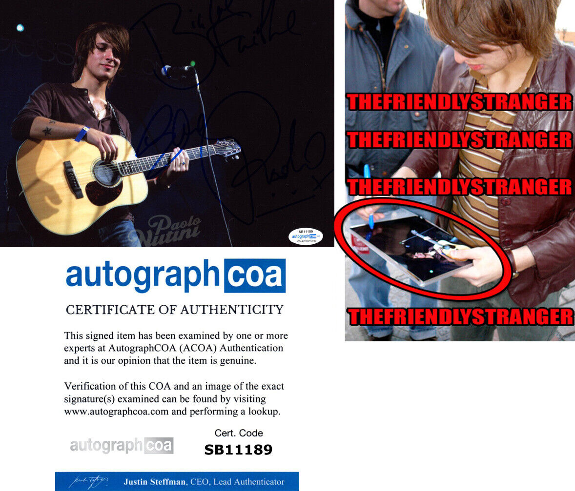 Singer PAOLO NUTINI signed 8X10 Photo Poster painting - EXACT PROOF - SEXY New Shoes ACOA ACOA