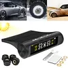 Tire Pressure Monitoring System with 4 External Sensors Tire Pressure Monitor Digital LCD Display Solar Charging for Sedan RV Trailer Truck