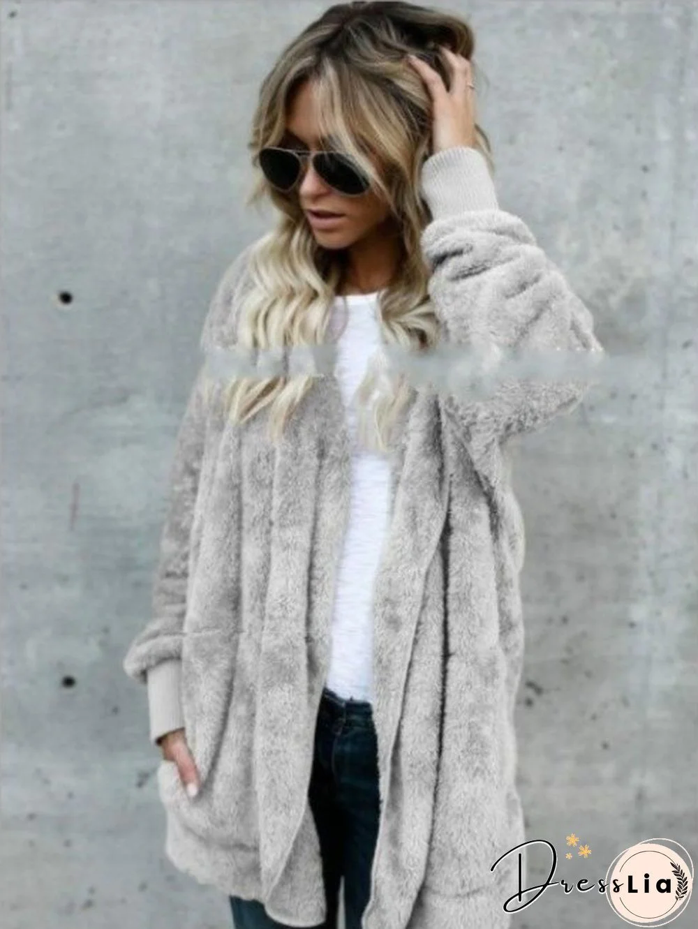 Autumn And Winter Hoodies Women Wool Warm Cotton Coat Sweatshirt Mid-length Double-sided Anti-fur Coat