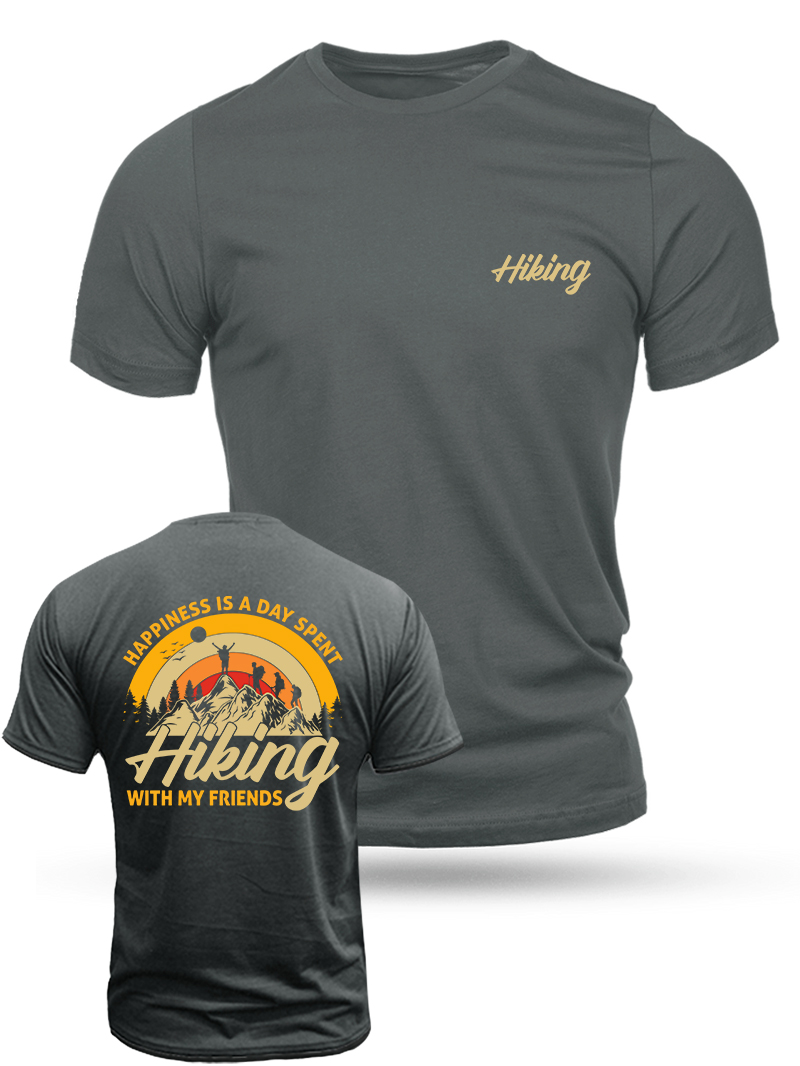 Men's Hiking Print Casual Short Sleeve T-shirt