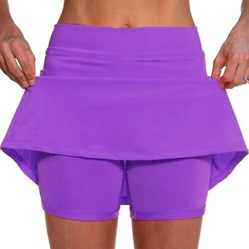 Women s Solid Color Mid waist Athletic Bottoms With Side Pocket DMladies