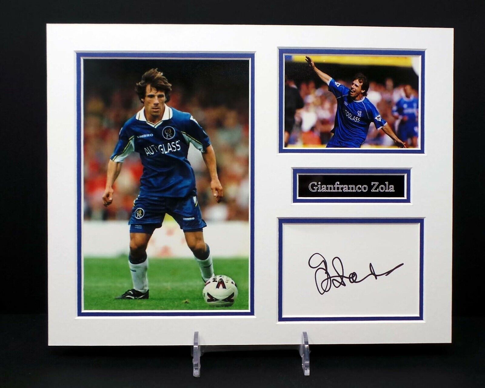 Gianfranco ZOLA Chelsea Football Signed & Mounted Photo Poster painting Display AFTAL RD COA