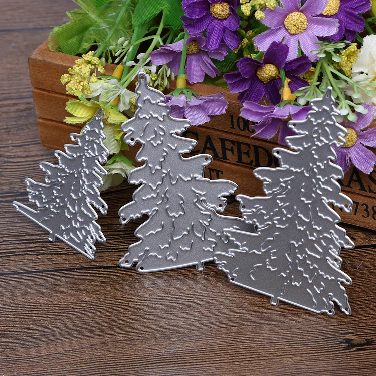 Cutting Molds Christmas Tree DIY Decorative Embossing Mini for Scrapbooking (3pcs)