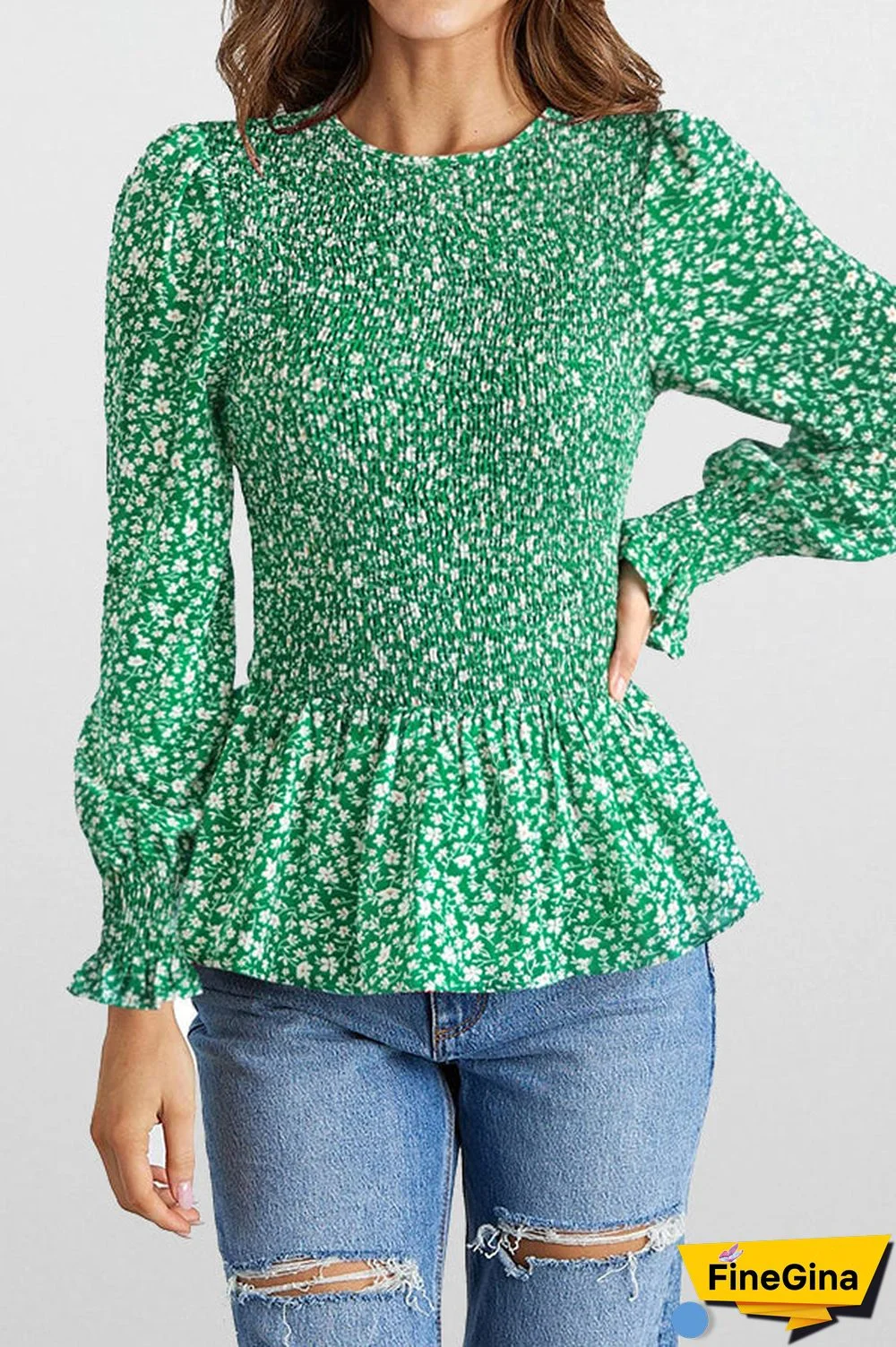 In The Moment Floral Smocked Top