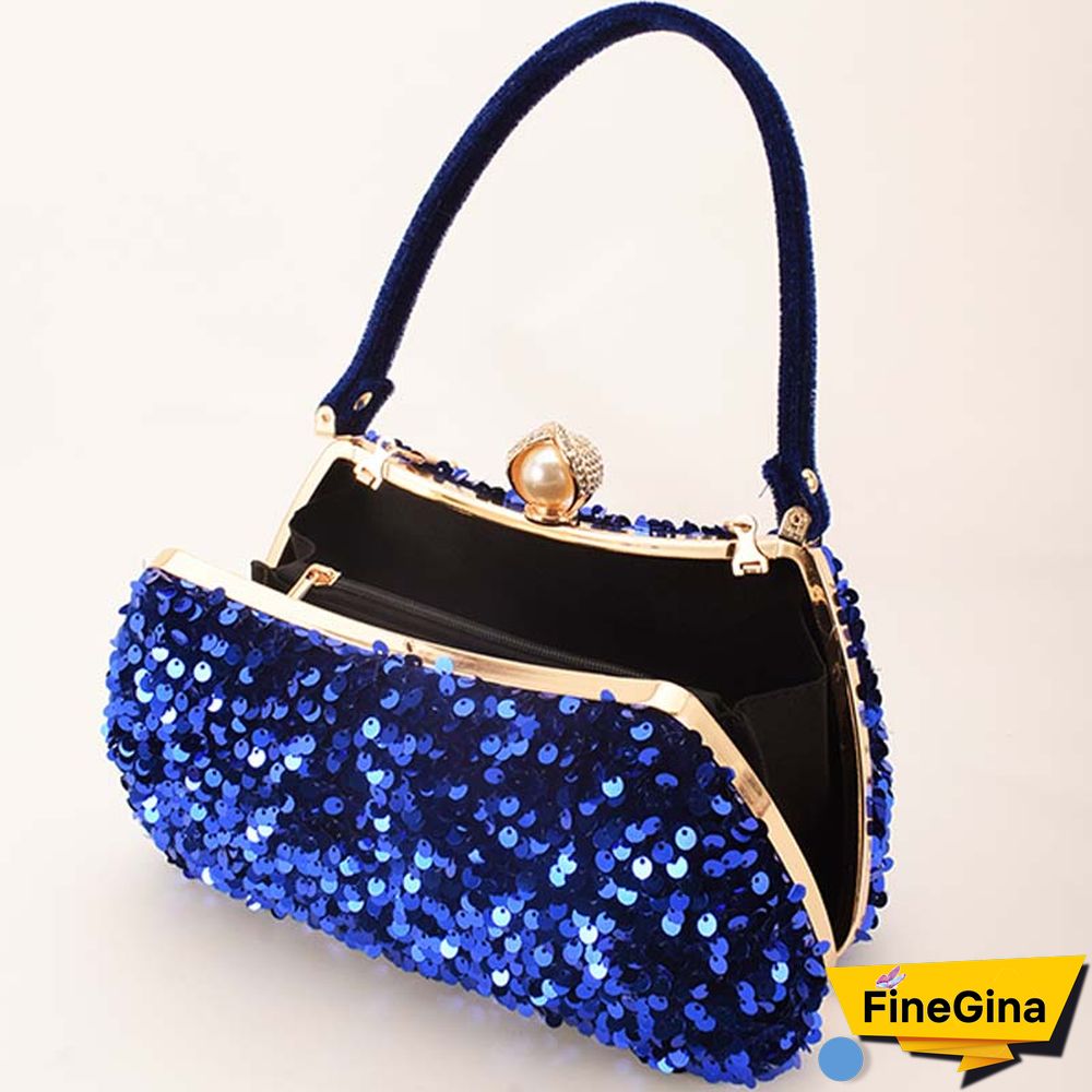 Black Formal Patchwork Sequins Bags