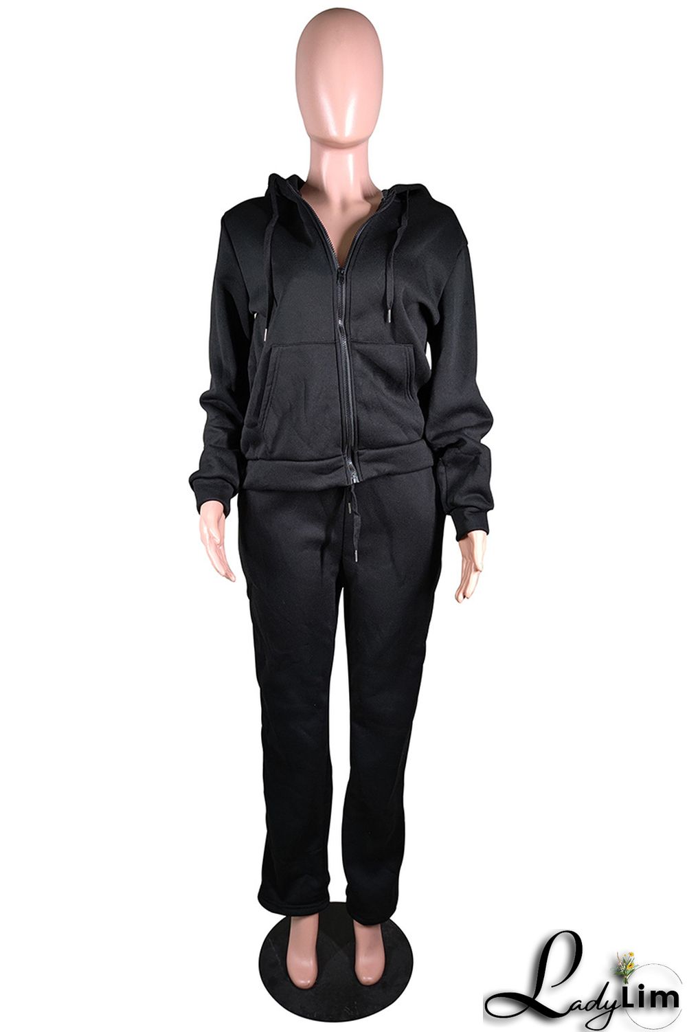 Red Fashion Casual Solid Basic Hooded Collar Long Sleeve Two Pieces