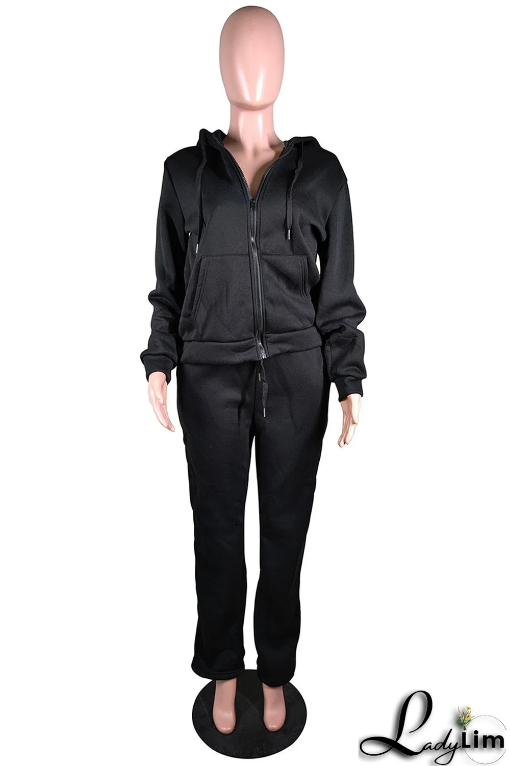 Red Fashion Casual Solid Basic Hooded Collar Long Sleeve Two Pieces