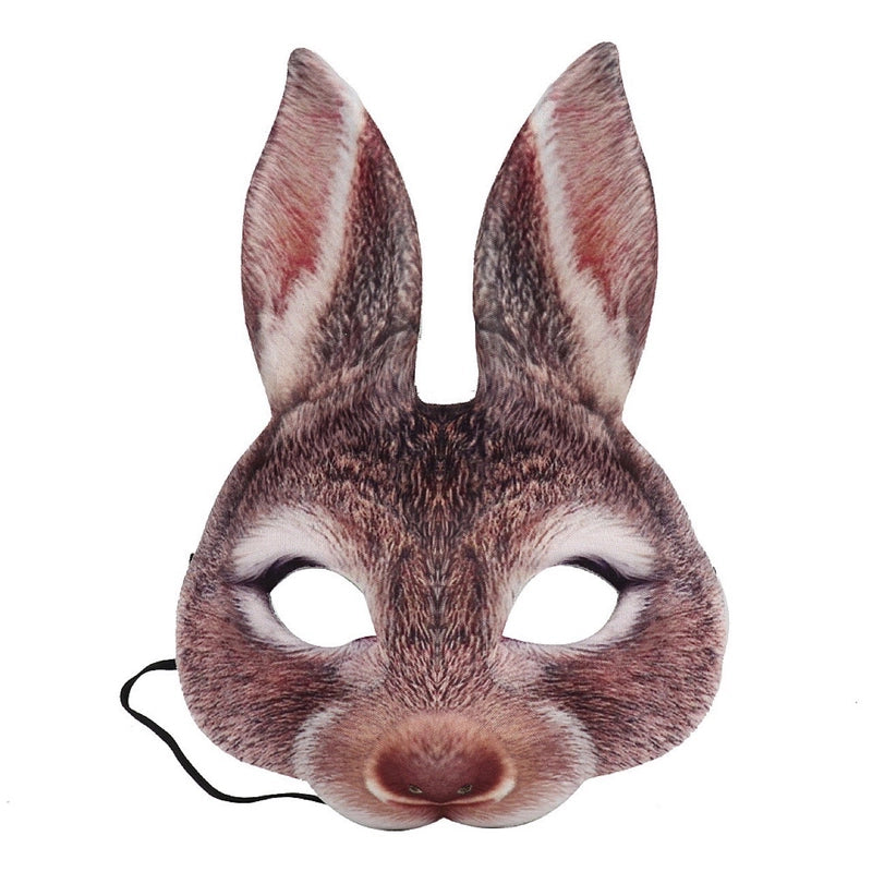 Halloween Easter Mardi Gras Party Makeup Dance Rabbit Mask Animal Cartoon Props Bunny Face Mask Costume Accessory