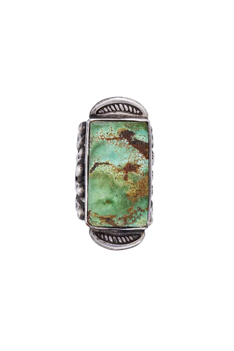 Ring, Turquoise, Single Stone, Cheyenne Mine, Hallmark, 692