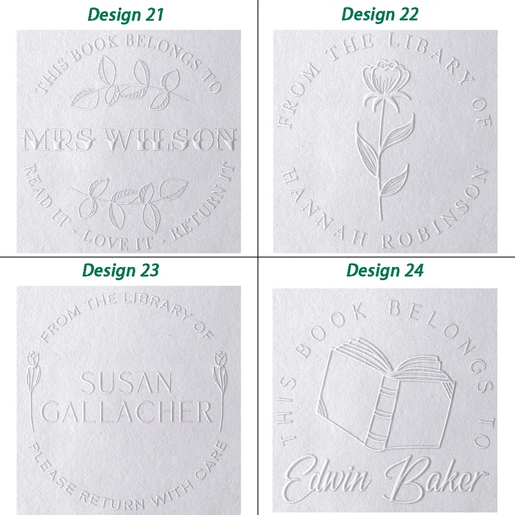 From the Library of Embosser, Custom Embosser Stamp,book Embosser,library  Stamp, Personalized Monogram Embosser Stamp, Embosser Gift Set 