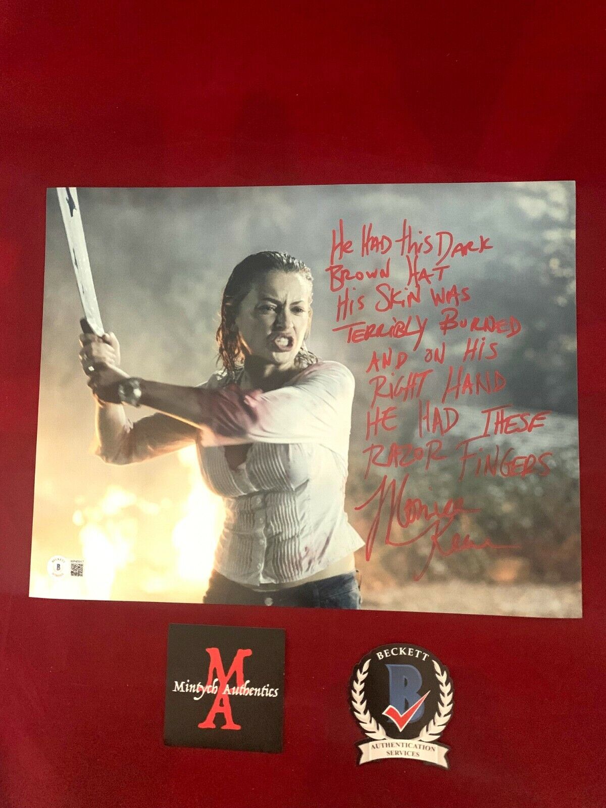 MONICA KEENA AUTOGRAPHED SIGNED 11x14 Photo Poster painting! FREDDY VS JASON! BECKETT COA HORROR