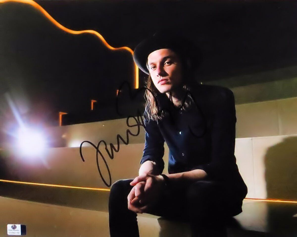 James Bay Signed Autographed 11X14 Photo Poster painting Cute Sexy Sitting w/Hat GV842150