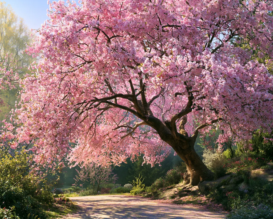 Tree Top Photography Large Cherry Blossom Tree Diamond Painting for Spring