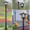 1.5m 2 in 1 Solar Lamp Post Light Decorative Floor Lamp for Front and Back Doors