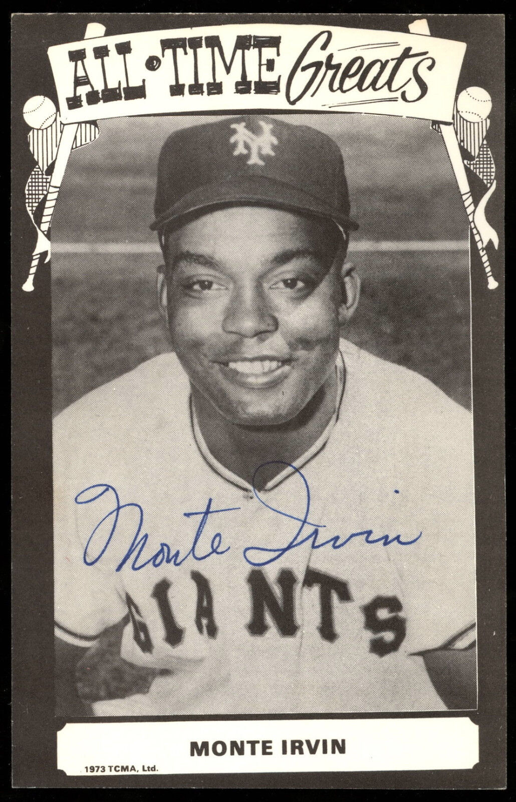 MONTE IRVIN HAND SIGNED auto AUTOGRAPH N Y GIANTS TEAM OLDER Photo Poster painting POST CARD