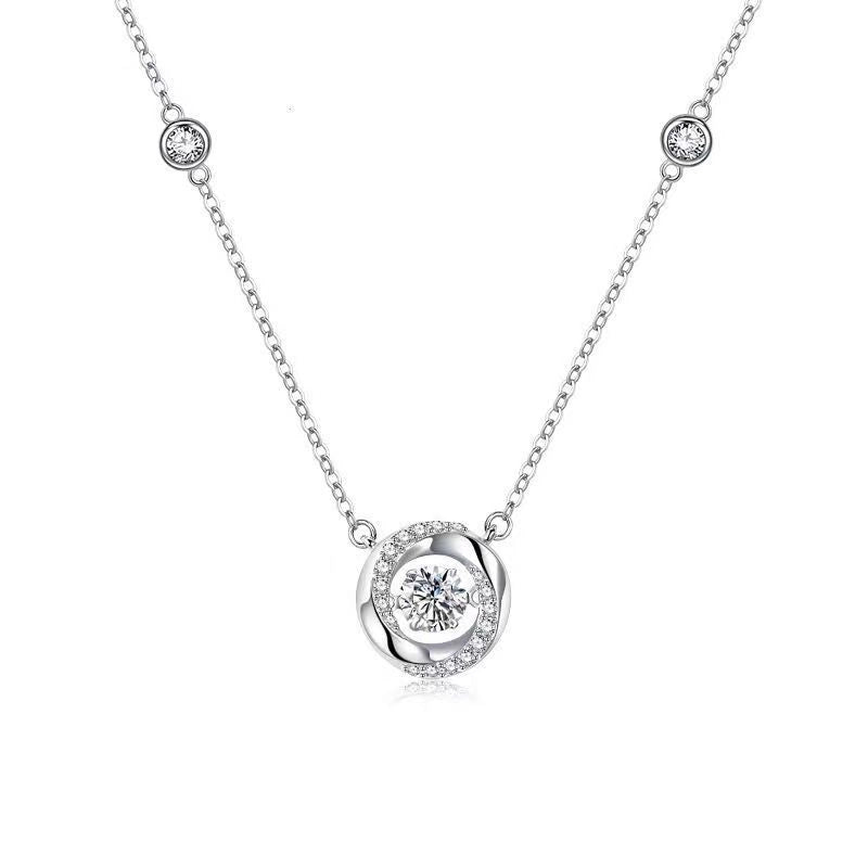 Fairy Style Heart Shape White Copper Zircon Pendant Necklace In Bulk