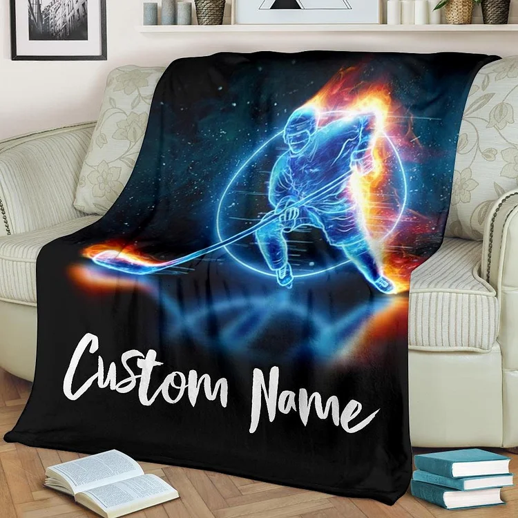 Personalized Hockey Blanket For Comfort & Unique|BKKid95[personalized name blankets][custom name blankets]