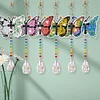 6Pcs Flower Butterfly DIY Diamond Painting Wind Chimes Crystal Window Suncatcher Craft Set Birthday Gifts Home Garden Decor