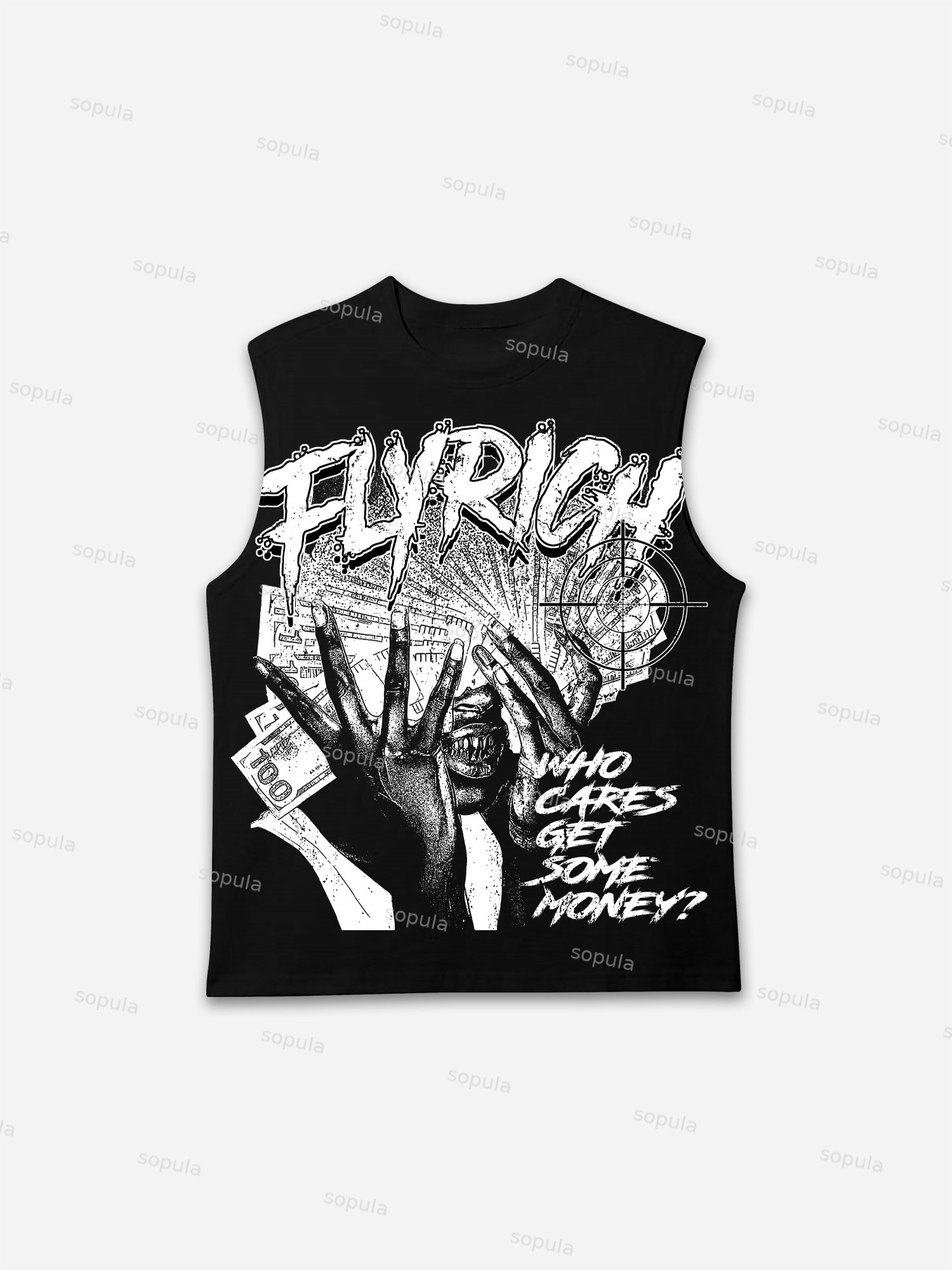 Fly Rich Get Some Money Print Tank Top - Sopula｜Premium Graphic Tees & Graphic Clothing