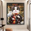 >SALE<Full Embroidery Silk Thread 11CT Printed Cat Cross Stitch Home Kit Art 50x63cm