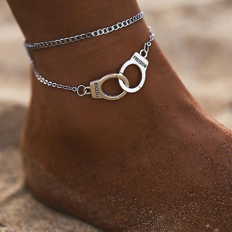 Fashion metal handcuffs shape women anklet-zachics