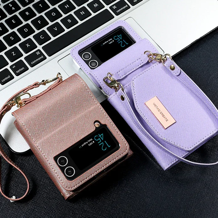 For Samsung ZFlip4 Folding Screen Wallet Phone Case
