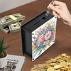 (US Local)Flowers DIY Money Storage Box Diamond Painting Art Piggy Bank for Beginners