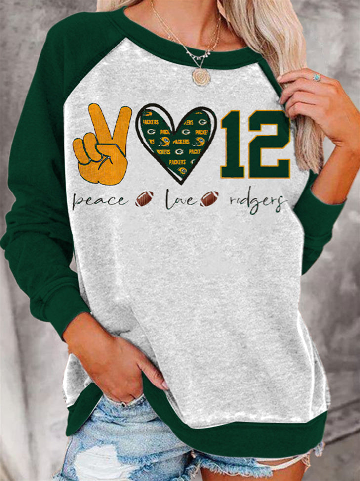 Women Long Sleeve V-neck Graphic Floral Printed Top