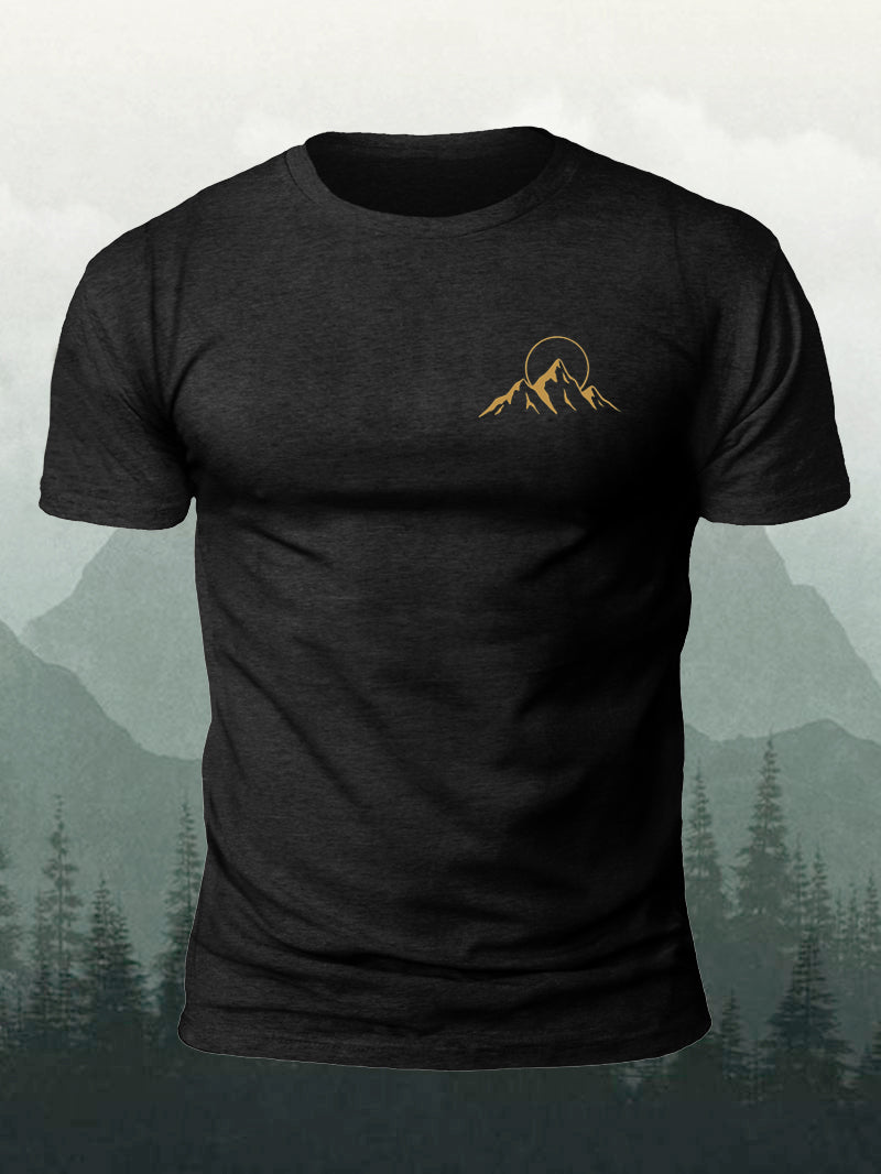 Men's Golden Mountain Sunrise Classic Short-Sleeved Shirt