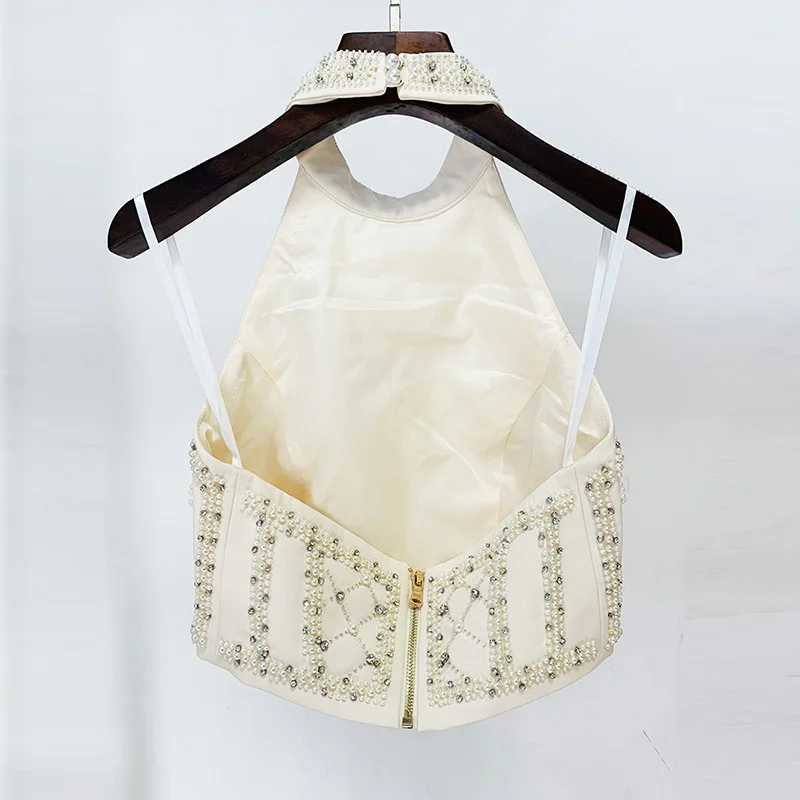 Nigikala Nigikala Star Fashion New Heavy Industry Nails Studded Metal Chip Hanging Neck Vest Half-Dress