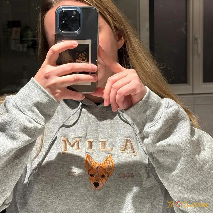 TOSCUSTOM™ Custom Dog Embroidered Dogaholic Sweatshirt Personalized Hoodie with Name