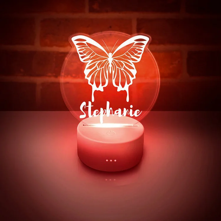 Personalized Butterfly Lamp Custom Name Changeable Color Night Light