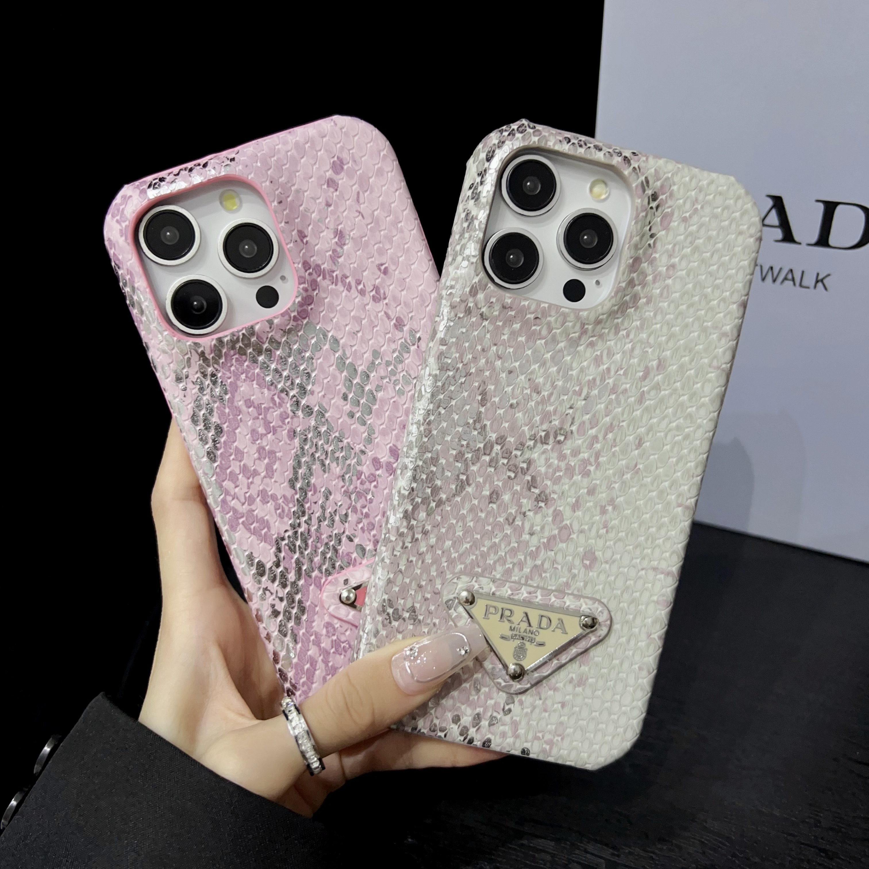 Prada Luxury Python PU Leather Apple iPhone and Samsung Galaxy Phone Case