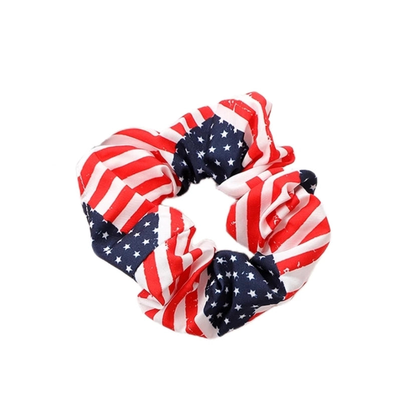 Women’s Minimalist Classic Style American Flag Cloth Hair Band Hair Tie