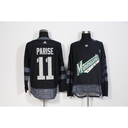 Men's  Minnesota Wild #11 Zach Parise Black 1917-2017 100th Anniversary Stitched NHL Jersey