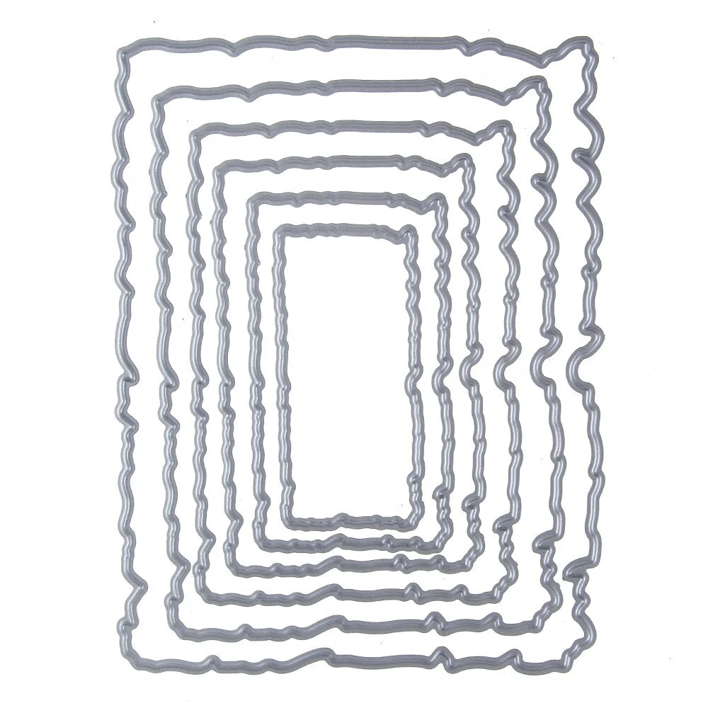Torn Edge Rectangle Frame Metal Cutting Dies Stencils for Scrapbooking Photo Album Embossing Cards Making DIY Crafts Punch Dies