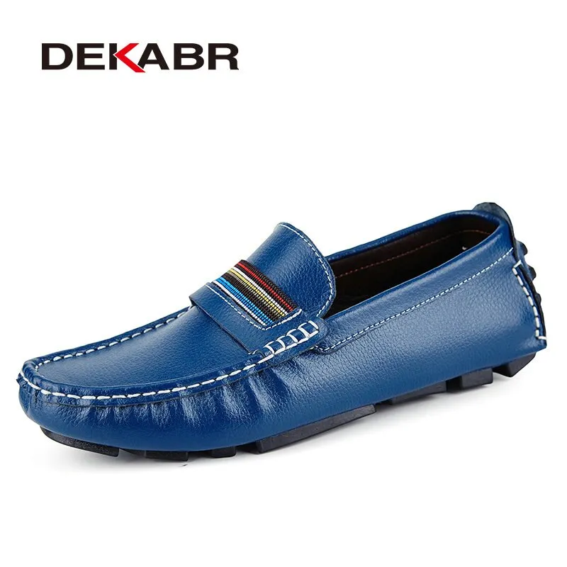 DEKABR Fashion Men Shoes Genuine Leather Casual Soft Comfortable Loafers Male Moccasins Breathable Non Slip Driving Footwear