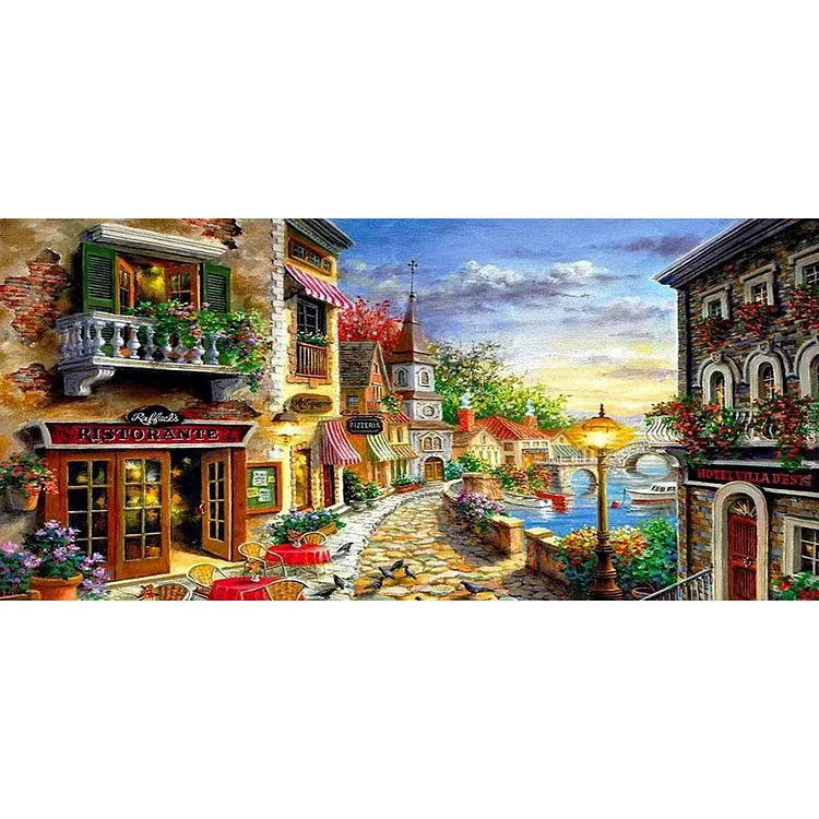 Streetscape - Full Round Drill Diamond Painting - 80x40cm(Canvas)