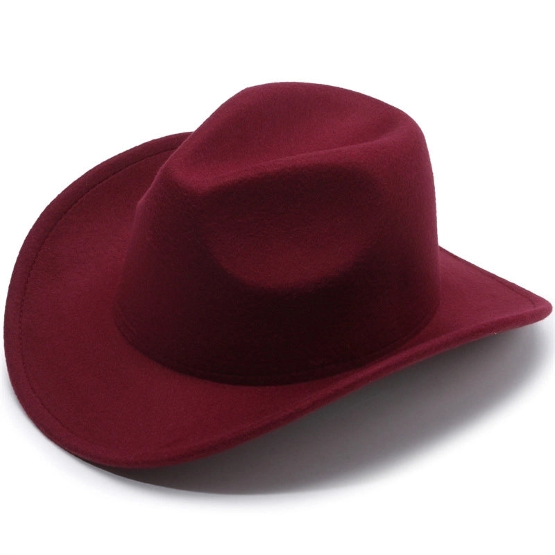Spring And Summer Style Woolen Cloth Cowboy Hat Men And Women Couples Ethnic Style Roll-up Hat Sunshade Hat Jazz Hat