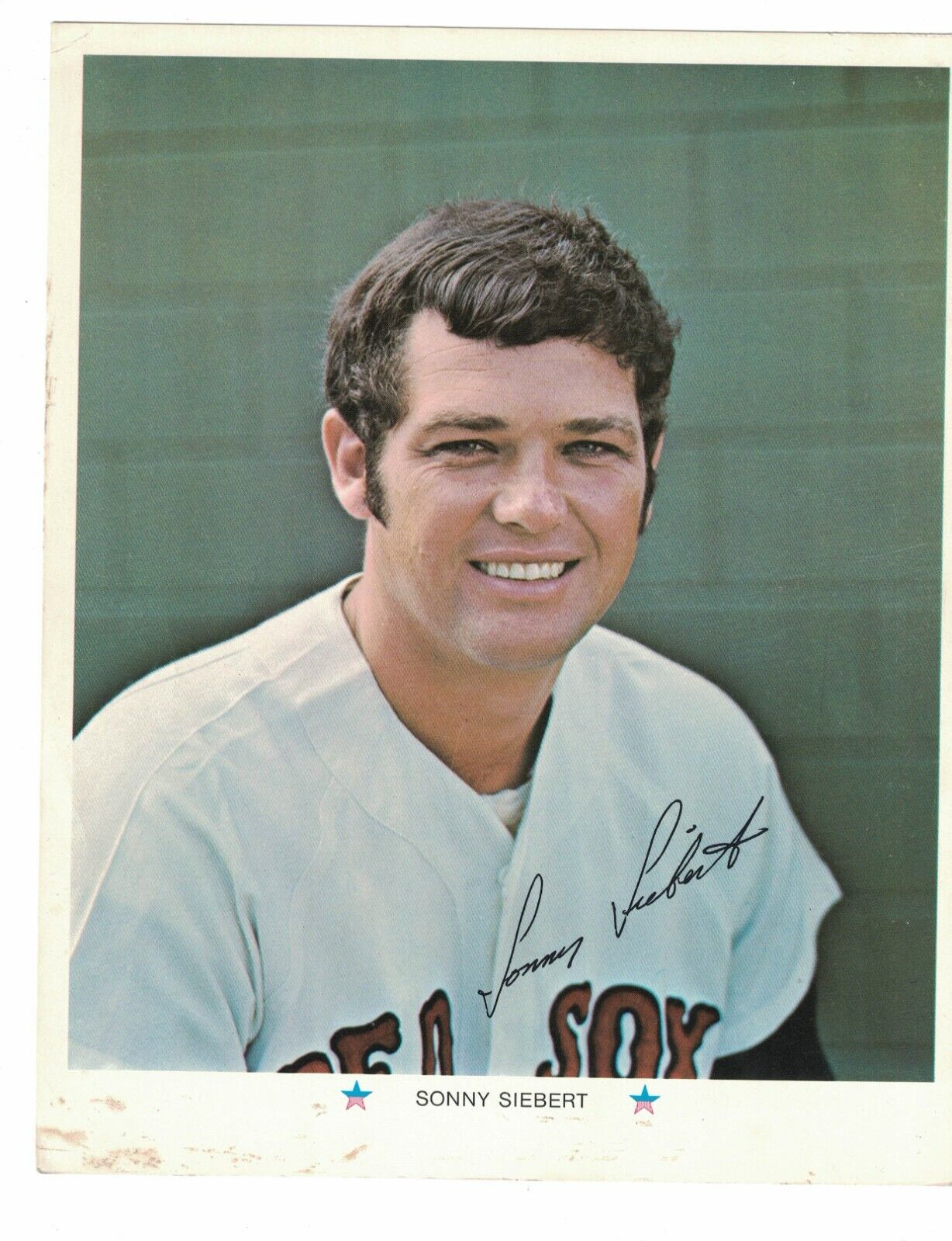 Sonny Siebert Boston Red Sox 1971 ARCO Gas Oil 8x10 Baseball Photo Poster painting Card RH