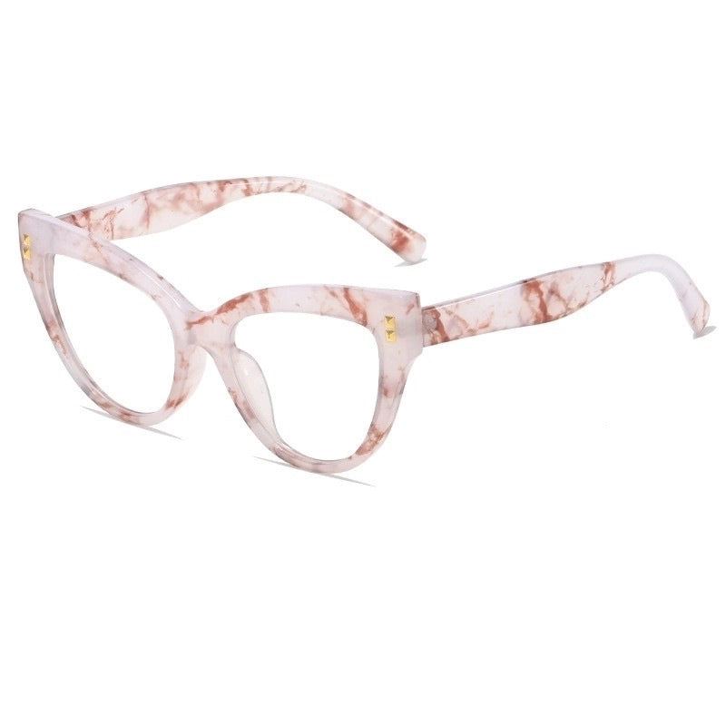 Retro Color Block Pc Square Full Frame Optical Glasses