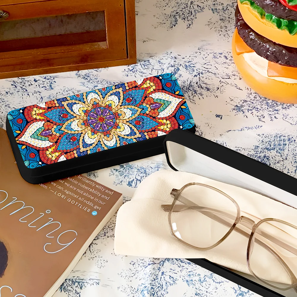 Flower Diamond Painting Eyeglasses Case Diamond Art Sunglasses Case for Adults
