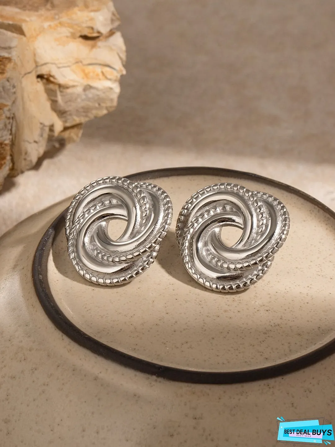 Stainless Steel Volution Stud Earrings