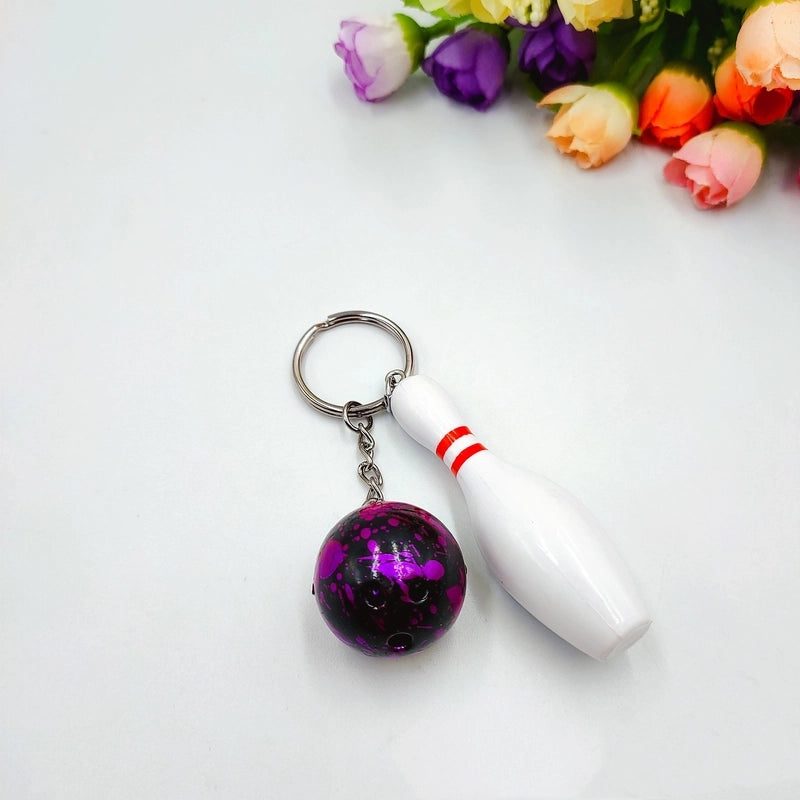 Minimalist Sports Bowling Ball Plastic Unisex Bag Pendant Keychain
