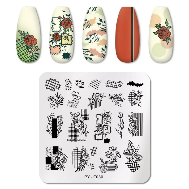 PICT YOU Halloween Nail Stamping Plates Snowflake Festival Pattern Nail Art Image Plates Stainless Steel Nail Art Plate Stencil-Nail Inspo