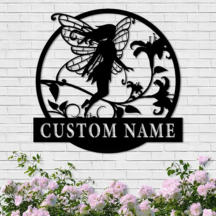 Personalized Fairy Garden Sign - Custom Metal Fairy Garden Stake - Personalized Garden Signs for Flower Beds - Outdoor Yard Decor - Personalized Metal Signs for Outside