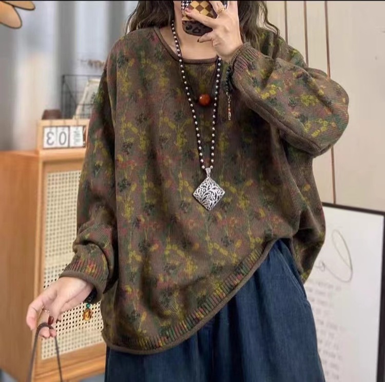 Chicfifth Sweater Women Winter Long Sleeve High Quality Autumn Vintage Top Knitted Cardigan