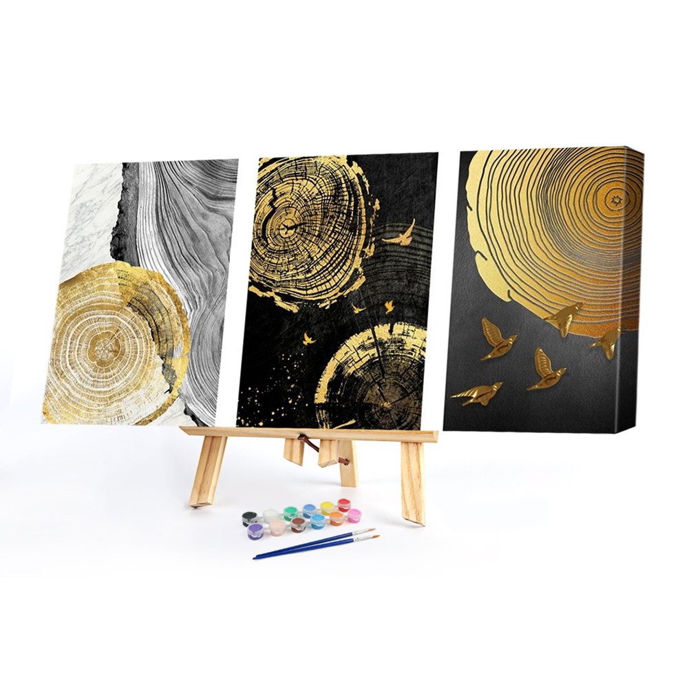 

120*50CM - Paint By Numbers - Triptych Tree Circle (Big Size), 501 Original